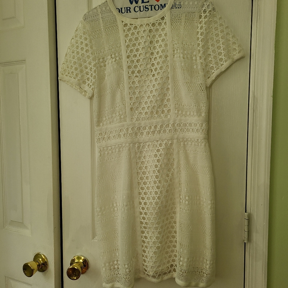 H&M white lace dress size 12